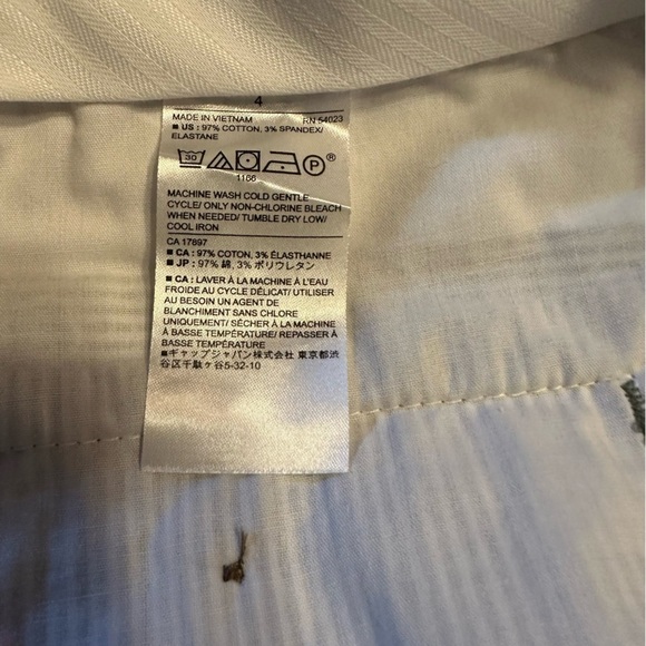 Banana Republic 10” Short Women's Size 4 Flat Front Gray Striped Shorts (a3 NWT - Picture 9 of 9